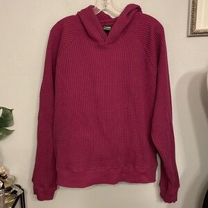 NWOT The North Face 100% Cotton Waffle Knit Chabot Magenta Hoodie size L